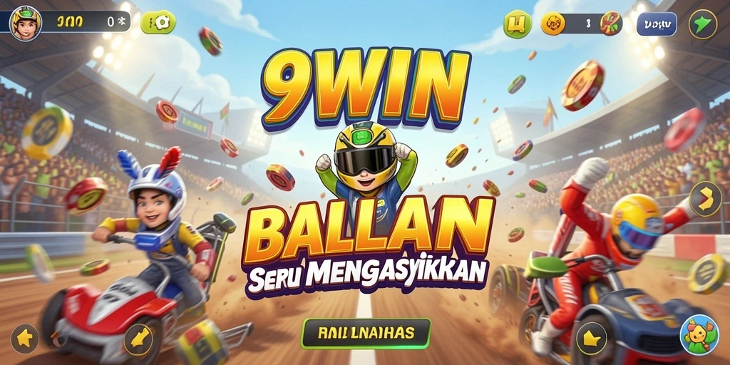 Screenshot gameplay 9WIN menampilkan balapan yang mendebarkan di trek yang menantang.
