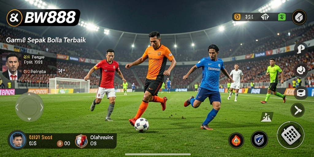 Tampilan gameplay BW888 yang menegangkan dan realistis di lapangan sepak bola.