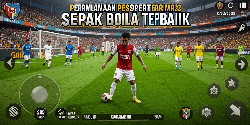 Tampilan game sepak bola yang mendebarkan dengan aksi luar biasa.