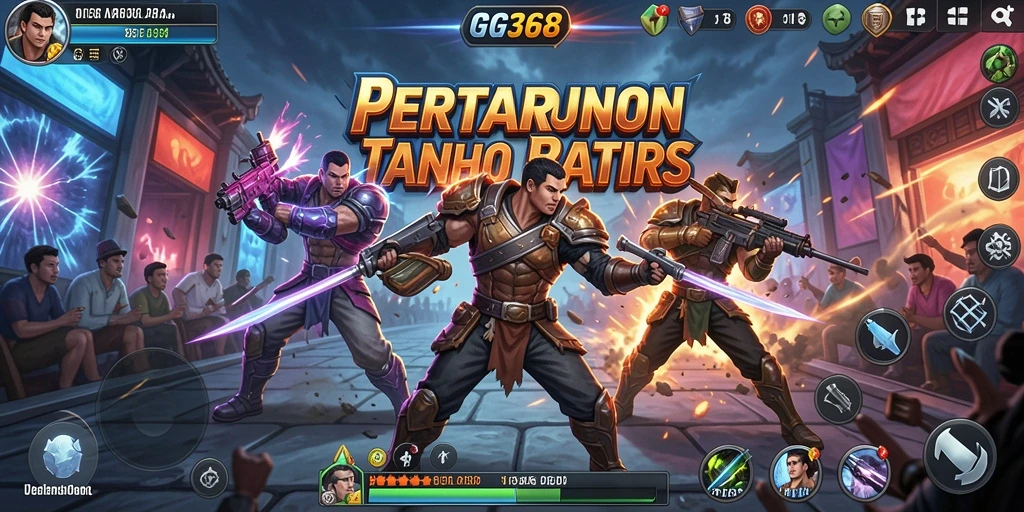Screenshot GG368 menampilkan pertarungan epik dengan grafis menawan.