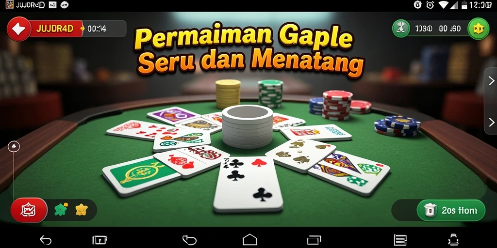 Screenshot JUJUR4D menampilkan gameplay Gaple yang seru dan interaktif.