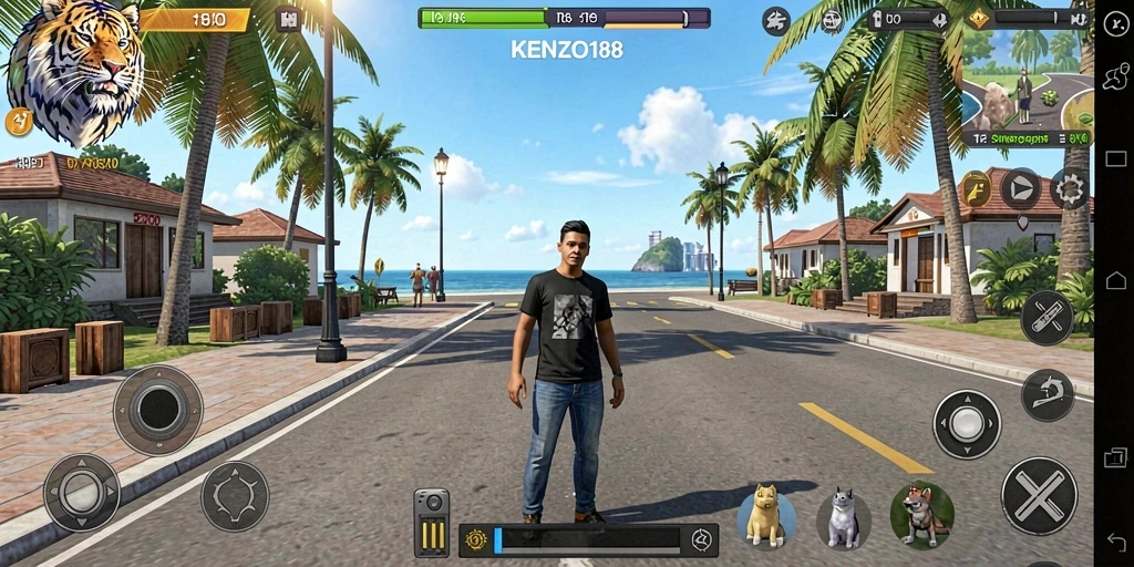 Tampilan gameplay KENZO188 yang seru dan mengasyikkan.