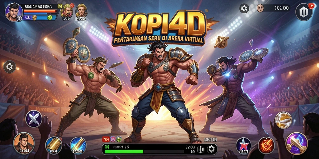 Screenshot gameplay KOPI4D dengan aksi pertarungan intens.