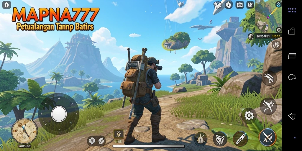 Screenshot gameplay MAPNA777 menampilkan petualangan seru di dunia terbuka.