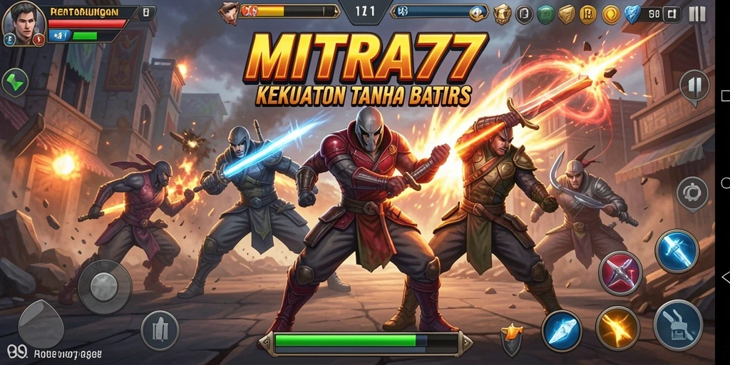 Screenshot dari gameplay MITRA77 yang menunjukkan aksi pertarungan yang mendebarkan.