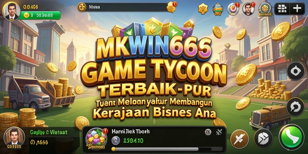 Screenshot gameplay MKWIN666 yang menampilkan suasana membangun kerajaan bisnis.