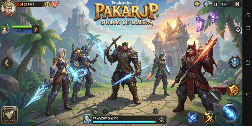 Screenshot menampilkan aksi pertempuran dalam game RPG PAKARJP yang epik.