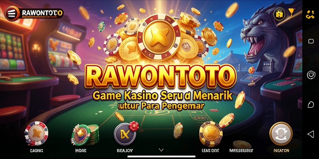 Tampilan menarik dari gameplay dalam aplikasi Kasino RAWONTOTO.