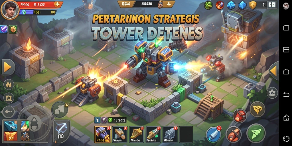 Tampilan gameplay seru dan menegangkan dari game Tower Defense RR44.