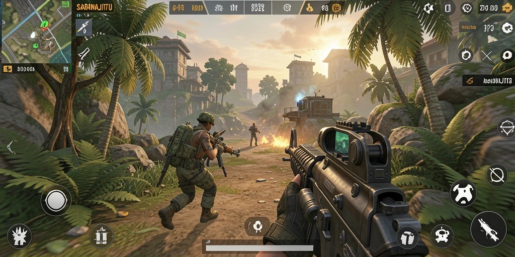 Tampilan gameplay SARANAJITU yang penuh aksi dan menegangkan.