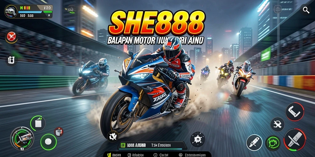 Gameplay menegangkan dalam balapan motor di SHE888.