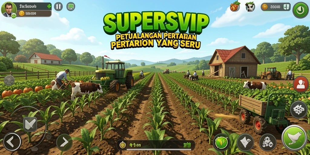 Tampilan menarik dari gameplay pertanian yang seru.