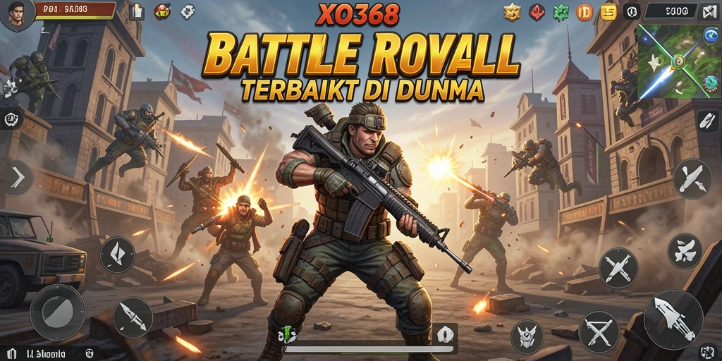Gameplay Battle Royale seru dengan pertarungan yang mendebarkan di XO368.