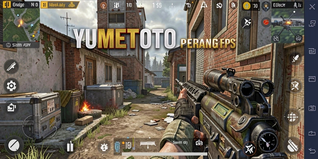 Gameplay YUMETOTO yang menegangkan di medan perang.